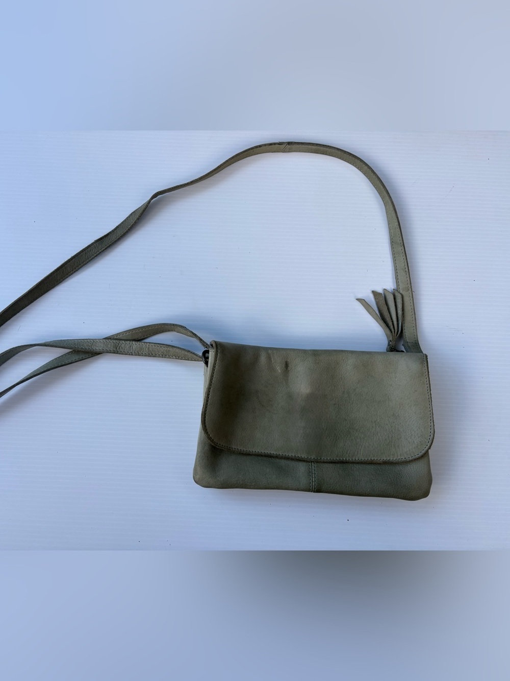 Latico Leathers Small Leather Flap Crossbody Bag – Sage Green